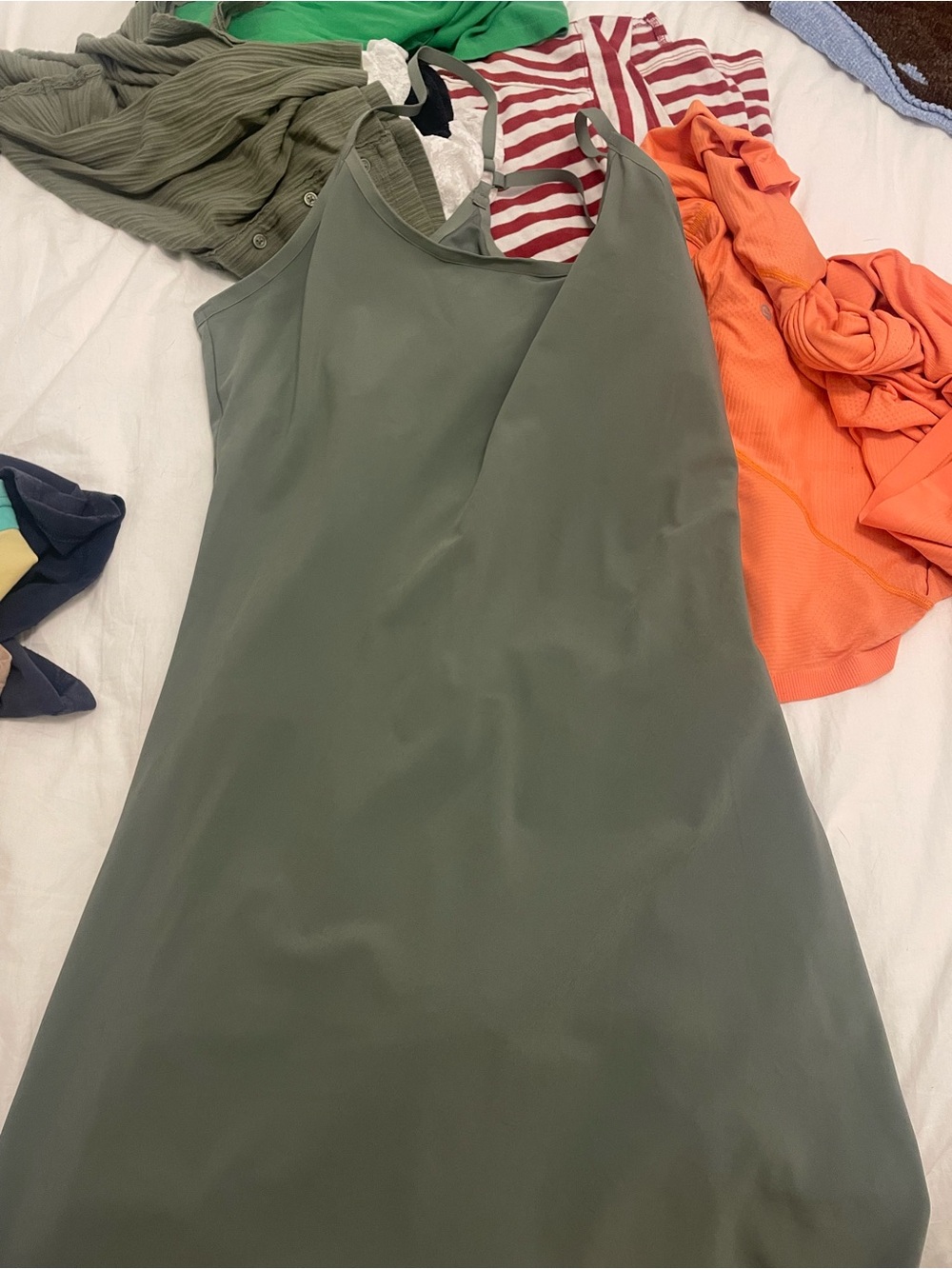 Outdoor Voices One Tennis Dress in Olive